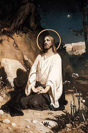 Wilhelm Kotarbiński, Christ in the garden, painted approximately the same time as Ge's