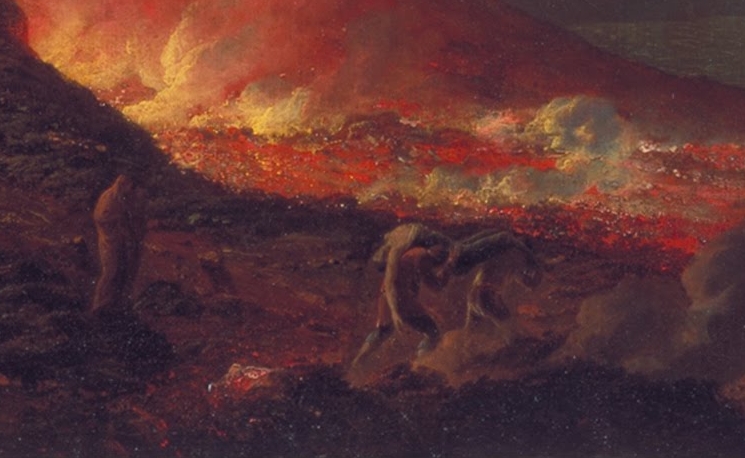 Joseph Wright, 1778, Vesuvius in Eruption, with a View over the Islands in the Bay of Naples, fragment