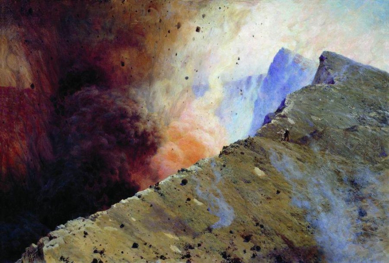 Н.А. Ярошенко. Извержение вулкана. 1898 год. Холст, масло. Калужский художественный музей.