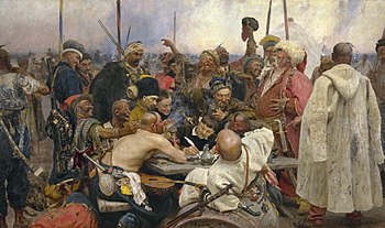 350px-Ilja_Jefimowitsch_Repin_-_Reply_of_the_Zaporozhian_Cossacks_-_Yorck